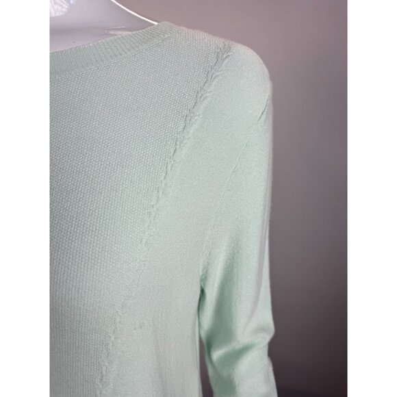 Cato Womens Mint Green Sweater With Sheer White Layered Hem Size S Lightweight - Picture 14 of 16
